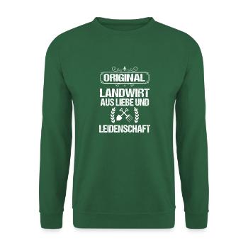LANDWIRT I LIEBE I LANDWIRTSCHAFT DESIGN BAUER - Unisex Pullover - Grün - Vorne