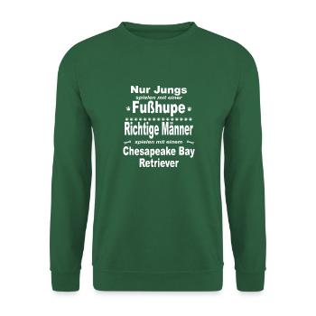 Jungs, Männer, Fußhupe - Chesapeake Bay Retriever - Unisex Pullover - Grün - Vorne
