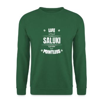 Life is possible but pointless - Saluki - Unisex Pullover - Grün - Vorne