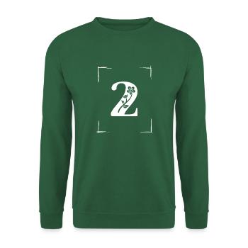 number 2 initial - Unisex Sweatshirt - green - Front