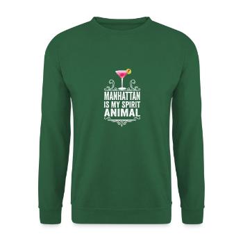 Manhattan est mon animal spirituel - Cocktail drôle - Sweat-shirt Unisexe - vert foncé - Devant