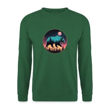 Grizzly Bear Kodiak Bear Silhouette d’ours brun - Sweat-shirt Unisexe - vert foncé - Devant