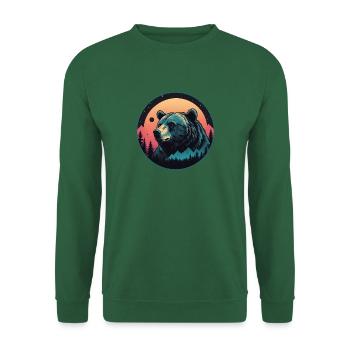 Grizzlybär Kodiakbär Braunbär Portrait - Unisex Pullover - Grün - Vorne
