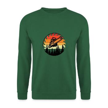 Chainsaw Axe Forester Lumberjack Saw Chain - Unisex Sweatshirt - green - Front