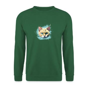Katze - Unisex Pullover - Grün - Vorne