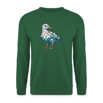 Comic North Sea Hamburg Polygon Seagull Bird Pier - Unisex Sweatshirt - green - Front