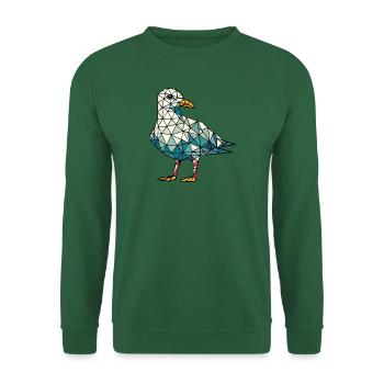 Comic North Sea Hamburg Polygon Seagull Bird Coast - Unisex Sweatshirt - green - Front