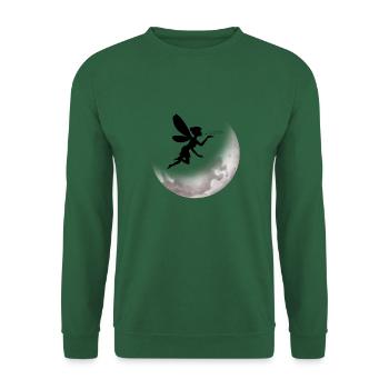 Fee Feen Elfe Fliegen Mondschein Magie Fabelwesen - Unisex Pullover - Grün - Vorne
