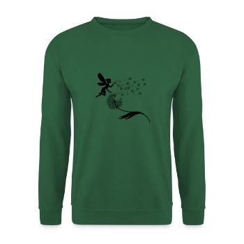 Papillons design puste fleurs prairie coeurs fées - Sweat-shirt Unisexe - vert foncé - Devant