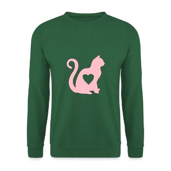 Rosee Katze herz silhouette katzenlover black - Unisex Pullover - Grün - Vorne