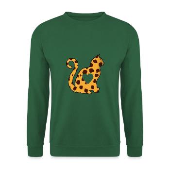 Zebra Katze herz silhouette katzenlover black - Unisex Pullover - Grün - Vorne