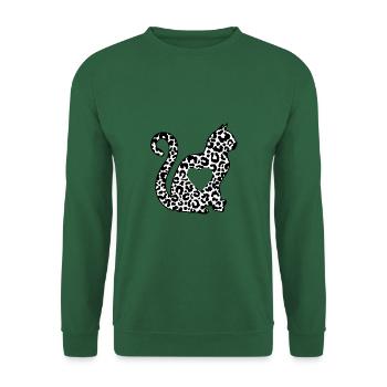LEO silber katze herz silhouette katzenlover black - Unisex Pullover - Grün - Vorne