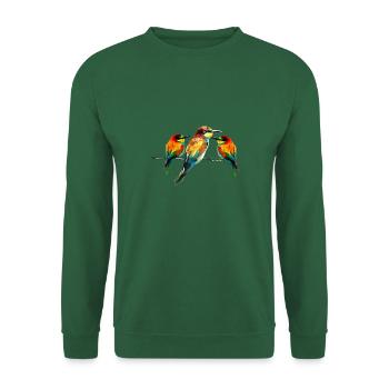 Polygonal animal colorful geometry animal bird - Unisex Sweatshirt - green - Front