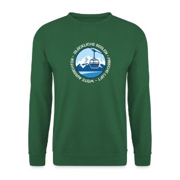 Glückliche Seelen, frische Luft, weite Aussichten - Unisex Pullover - Grün - Vorne