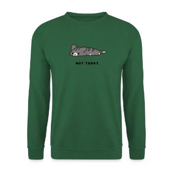 Gelangweilte Katze Kater Bored Cat - Heute Nicht - Unisex Pullover - Grün - Vorne