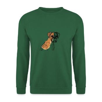 German Boxer Dog Line Black Design Line Art - Unisex Sweatshirt - green - Front