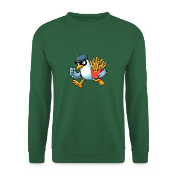 North Sea Seagull French Fries Thief Sea Fast Food - Unisex Sweatshirt - green - Front