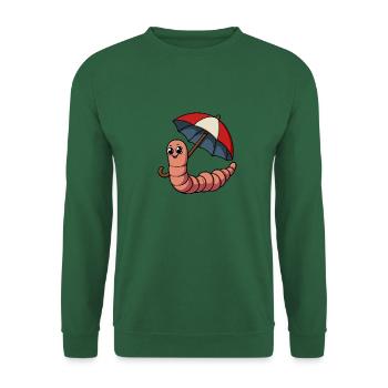 Ver de terre Parapluie Parapluie de jardin Météo - Sweat-shirt Unisexe - vert foncé - Devant