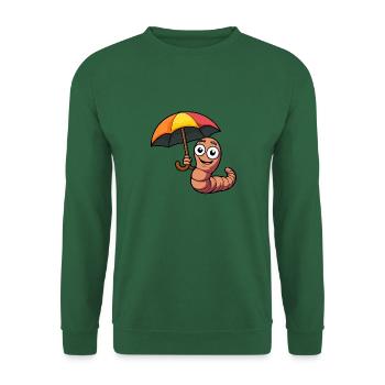 Ver de terre Parapluie Parapluie de jardin Météo - Sweat-shirt Unisexe - vert foncé - Devant