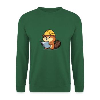 Beaver Bob Builder Plan Helmet Craftsman Profession - Unisex Sweatshirt - green - Front