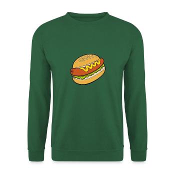 Délicieuse Bratwurst Brötchen Mustard Cuisine de rue allemande - Sweat-shirt Unisexe - vert foncé - Devant