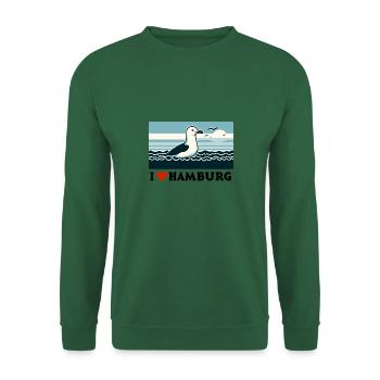 North Sea Moin Seagull I LOVE Hamburg Hanseatic City Love - Unisex Sweatshirt - green - Front