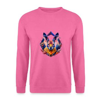 Geometrische Fauna, Känguru, Geo Wild - Unisex Pullover - Pink - Vorne