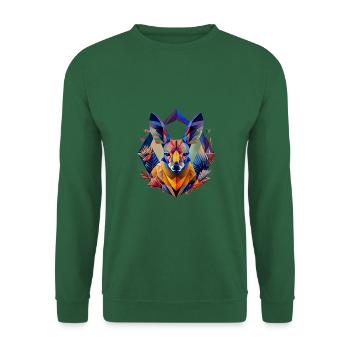 Geometric fauna, kangaroo, geo wild - Unisex Sweatshirt - green - Front