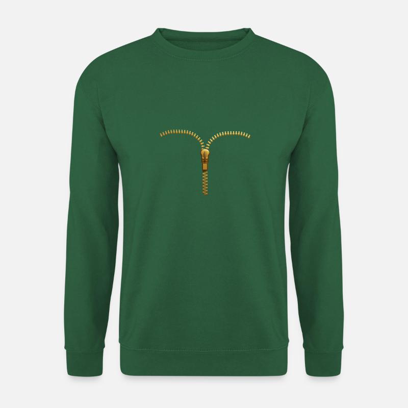 Fermeture éclair dorée - Sweat-shirt Unisexe - vert foncé