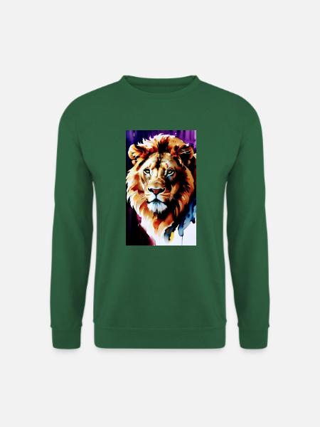 Watercolour Lion's Head - Unisex Sweatshirt - green