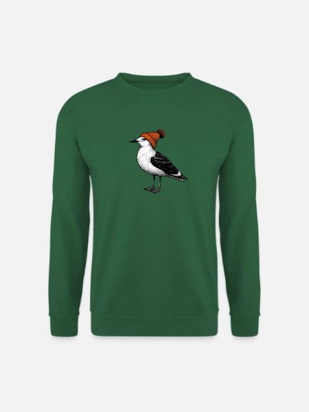 Nordsee Hafen Moin Möwe Mütze Beanie orange - Unisex Pullover - Grün