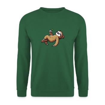 Let's Party Sloth Sloth with Drink on Branch Branch - Unisex Sweatshirt - green - Front