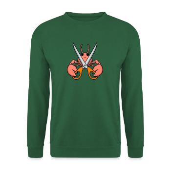 Comic Lobster Crab Lobster Spiny Lobster Orange Scissors - Unisex Sweatshirt - green - Front