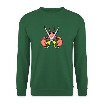 Comic Lobster Crab Lobster Spiny Lobster Yellow Scissors - Unisex Sweatshirt - green - Front