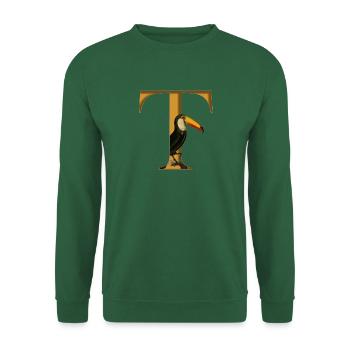 Buchstabe T, Tukan - Unisex Pullover - Grün - Vorne
