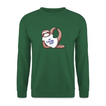 Sloth Faultier im Schlaf Yogashirt bei Ruhe & Yoga - Unisex Pullover - Grün - Vorne