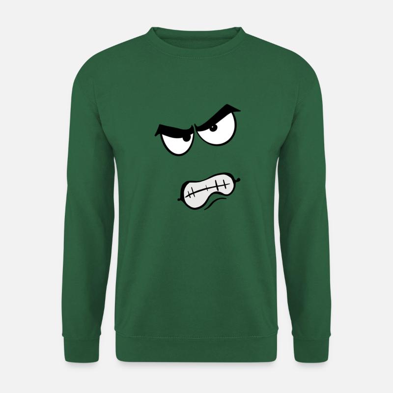 Wütende Toon Gesicht - Unisex Pullover - Grün