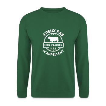 Mes vaches m appellent 1 - Sweat-shirt Unisexe - vert foncé - Devant