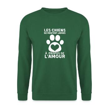 Les chiens ne mentent jamais à propos de l amour 2 - Sweat-shirt Unisexe - vert foncé - Devant