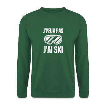 Humour ski skieur 1 - Sweat-shirt Unisexe - vert foncé - Devant