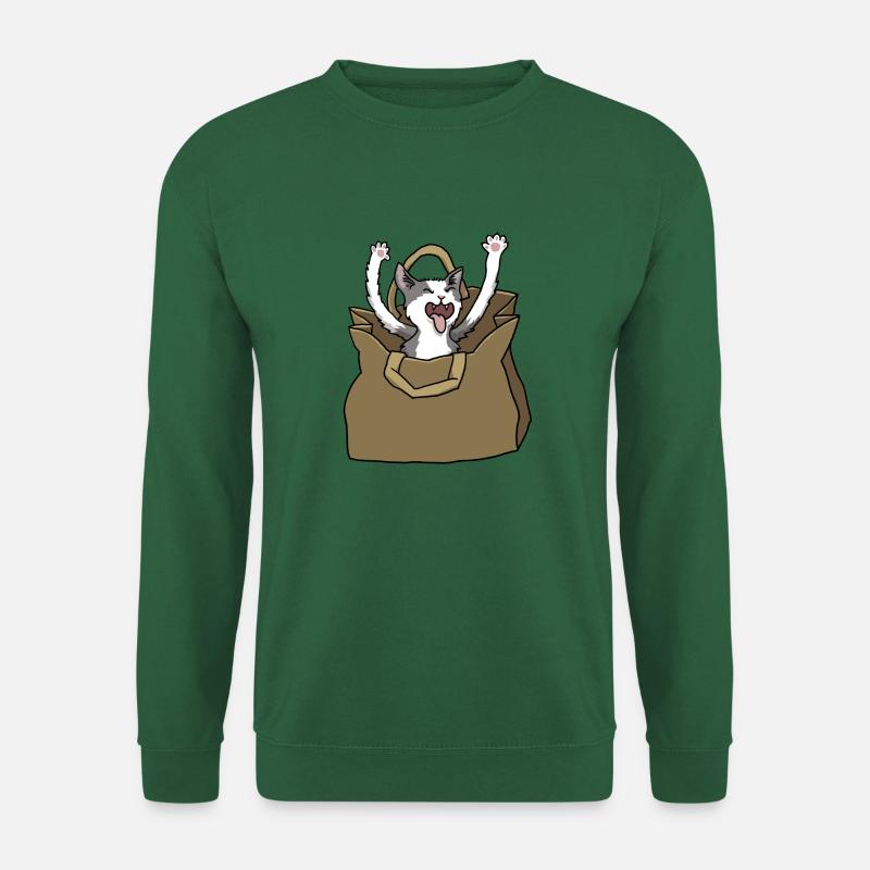 Katze in Papiertüte - Unisex Pullover - Grün