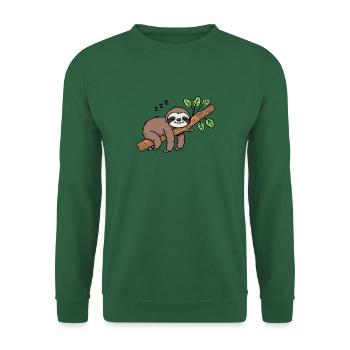 Paresseux branche écharpe chapeau dormir travail pause froid - Sweat-shirt Unisexe - vert foncé - Devant