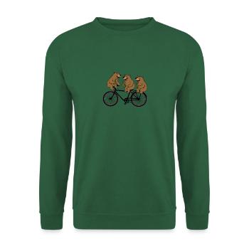 Berlin 3 Bären Bär Fahrrad Bier Party Spaß Feiern - Unisex Pullover - Grün - Vorne