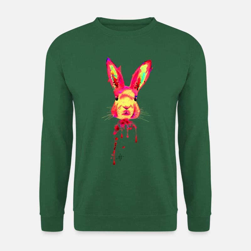 Hase Neon Pink - Unisex Pullover - Grün
