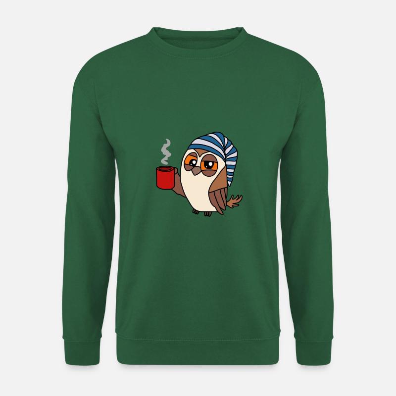 Eule Schlafmütze Verschlafen - Unisex Pullover - Grün