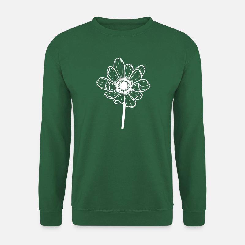 Fleur blanche graphique - Sweat-shirt Unisexe - vert foncé