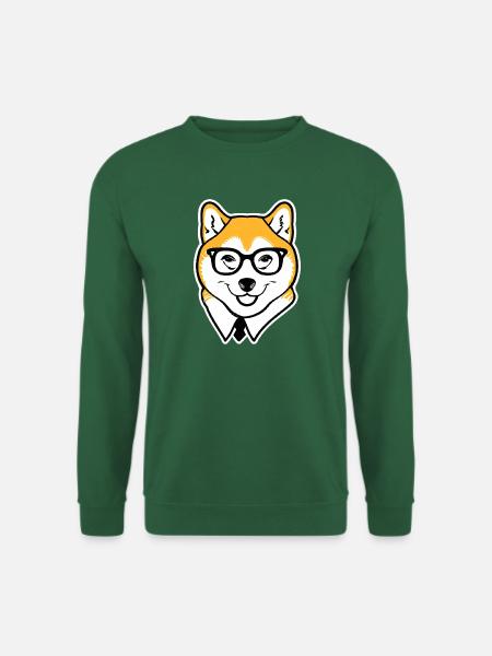 Shiba Inu Hipster Hundeliebhaber - Unisex Pullover - Grün