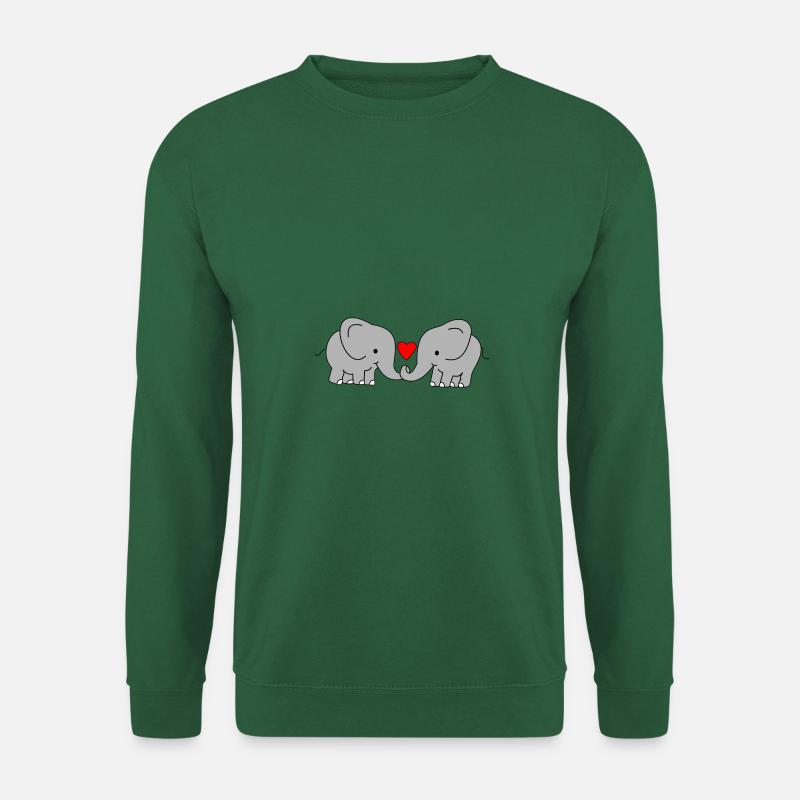 Herz Elefant Liebe - Unisex Pullover - Grün