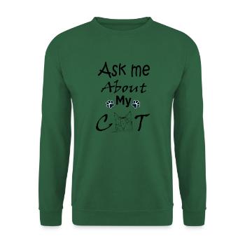 Fragen Sie mich nach meiner Katze - Unisex Pullover - Grün - Vorne