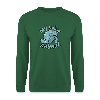 Dugong Mon animal spirituel J’aime les lamantins - Sweat-shirt Unisexe - vert foncé - Devant